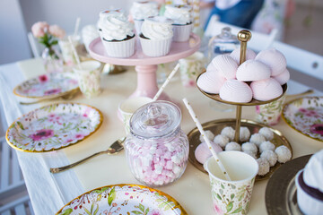 birthday cake and candy bar	
