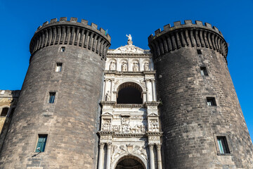 Fototapeta na wymiar Castel Nuovo (New Castle) or Maschio Angioino in Naples, Italy