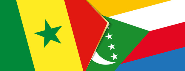 Senegal and Comoros flags, two vector flags.