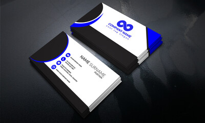 modern Business Card With black blue white red yellow