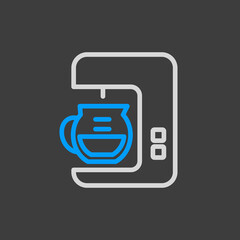 Coffee maker machine vector icon. Workspace sign