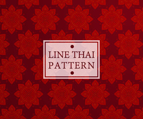 red line thai background with ornament