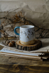 Handmade ceramic craft ware. Cup.
