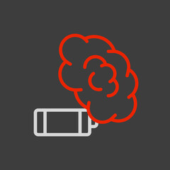 Smoke grenade vector flat icon. Protest, strike