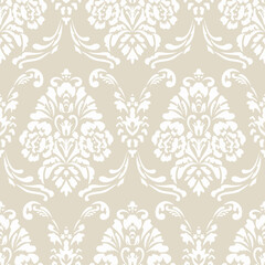 Damask seamless vector pattern. Classic vintage background.