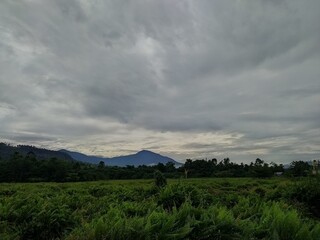 clouds over the mountains