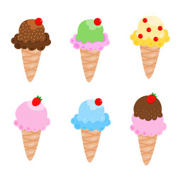 Ice cream set illustration