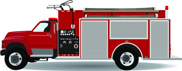Firetruck car vector illustration, EPS 10