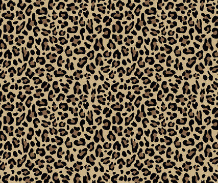 Vector leopard pattern, seamless print. Trendy background.