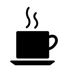 Coffee cup icon black silhouette vector