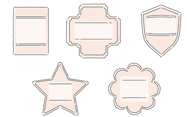 ゆるい線画、手書き風のフレームセット