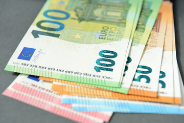 Euro close-up. Money macro. Cash. European currency. 