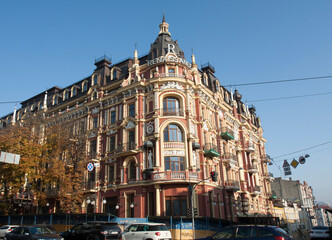 Obraz na płótnie Canvas UKRAINE - NOVEMBER 10, 2018: Hotel Renaissance, historical building, landmark of architecture beginning of XX century.