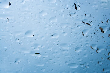 Water drops on window glass