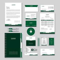 corporate identity template with digital elements. Vector company style for brand book and guideline.	