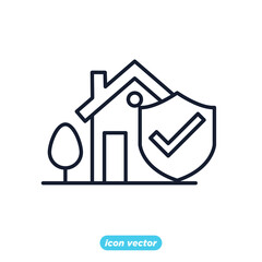 home insurance icon. house insurance symbol template for graphic and web design collection logo vector illustration