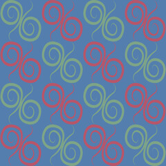 Seamless texture, pattern on a square background - colored curls. Abstraction. Background for a website or blog, wallpaper, textiles, packaging.