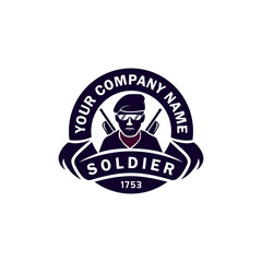 Military soldier logo template. Veteran army
