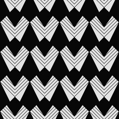 Bust Shape Pattern. Vector Abstract Lined Pattern. Black And White Color.