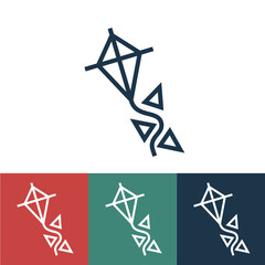 Line icon man with kite