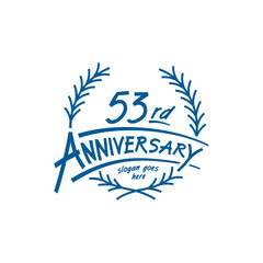 53 years design template. 53rd years logo. Vector and illustration.
