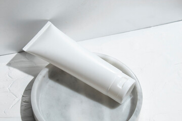 mockup of beauty fashion cosmetic makeup bottle lotion product with skincare healthcare concept on background