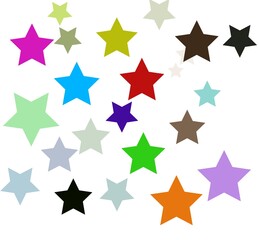 Obraz premium colorful stars in a white background digital illustration