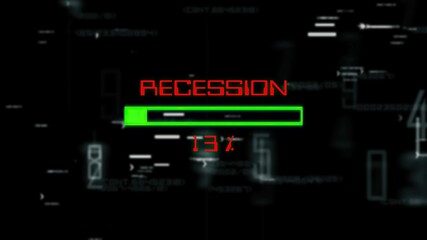 Recession progress bar on digital background