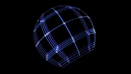 3D illustration of  Sphere Cyber Space Network