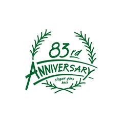 83 years design template. 83rd years logo. Vector and illustration.