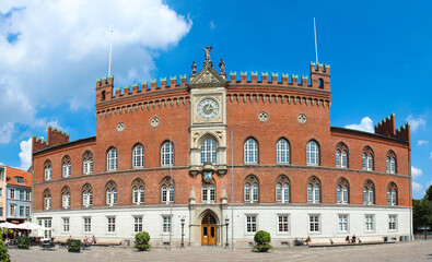 Fototapeta na wymiar Det Gamle Rådhus (city hall) Odense Fyn Region Syddanmark (Region of Southern Denmark) Denmark