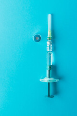 Syringe with medical vial.