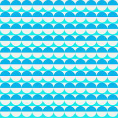 Seamless abstract geometric pattern.Simple circles wave stripes. pastel palette monochrome blue. Modern endless print for textile, fabrics, wrapping, wallpapers, baby room. Retro vintage style. Vector