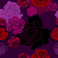 Seamless floral pattern with hand draw spring flowe