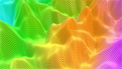 Box Pixel Voxel Colorful Waves Rectangles Landscape Wallpaper Background 3D Render
