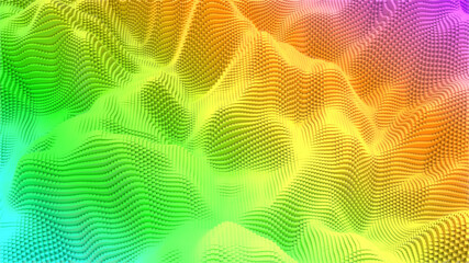 Box Pixel Voxel Colorful Waves Rectangles Landscape Wallpaper Background 3D Render