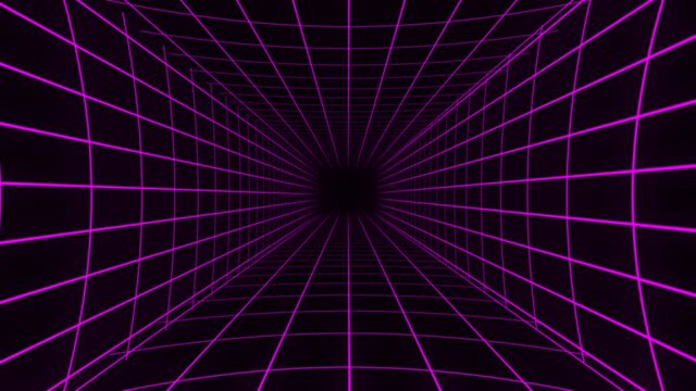 flying through infinite pink grid frame with copy space. vj graphics animation. concept of symmetry