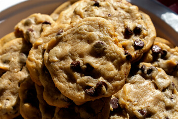 chocolate chip cookies in the sunlight 