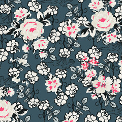 Watercolor Flower background.  Liberty style. fabric, covers, manufacturing, wallpapers, print, gift wrap. - 422846568