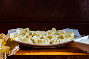 Traditional georgian khinkali dish