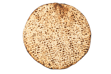 Matzah Shmurah. Jewish traditional Passover bread. Pesach celebration symbol. Closeup