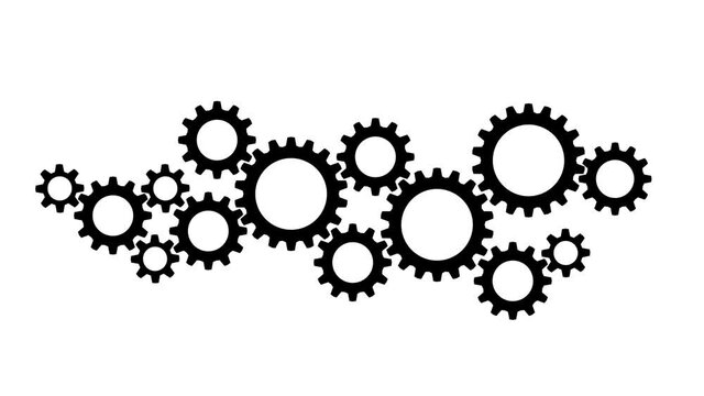 ROTATE GEAR ANIMATION. TECHNICAL CONNECTING. 