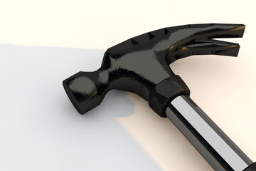 Hammer tool isolated on white background. 3D Render