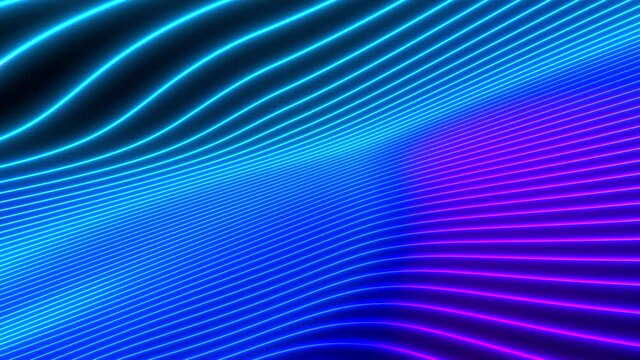Abstract colorful wavy background in bright neon colors.