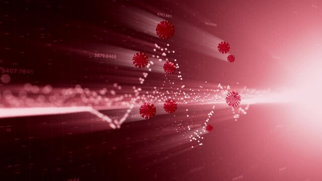 Artistic Coronavirus Info Graphics Animation Background. Covid-19 Business Crisis. 