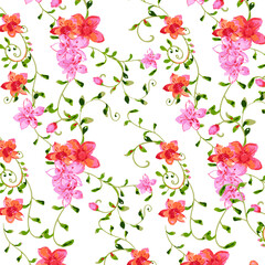 Watercolor Flower background.  Liberty style. fabric, covers, manufacturing, wallpapers, print, gift wrap.