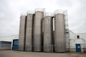Tanks for storage for granulate for polyvinyl chloride (PVC) at Hordijk in Zevenhuizen