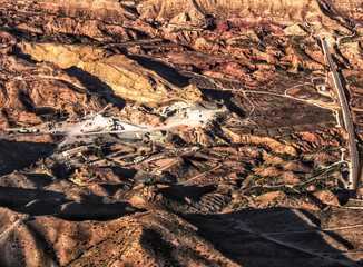 Aerial view of a stone quarry