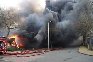 Extreme fire in furniture shop at the Lylantse Baan in Capelle aan den IJssel on march 21st 2021