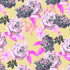 Watercolor Flower background.  Liberty style. fabric, covers, manufacturing, wallpapers, print, gift wrap. - 422851908